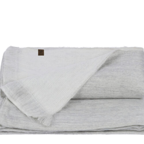 Alternative view of Double Plaid Light Grey / White van Alpaca Loca