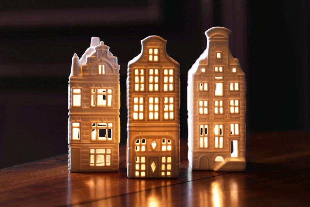 &Klevering Canal house waxinelichthouders – set van 3 - Afbeelding 2