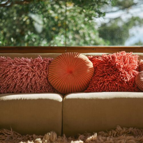 HKliving Ripple Cushion Burgundy - Afbeelding 2