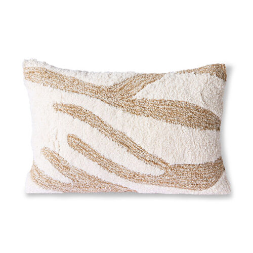 HKliving Fluffy kussen white/beige