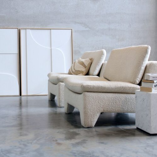 HKliving Fluffy kussen white/beige - Afbeelding 4