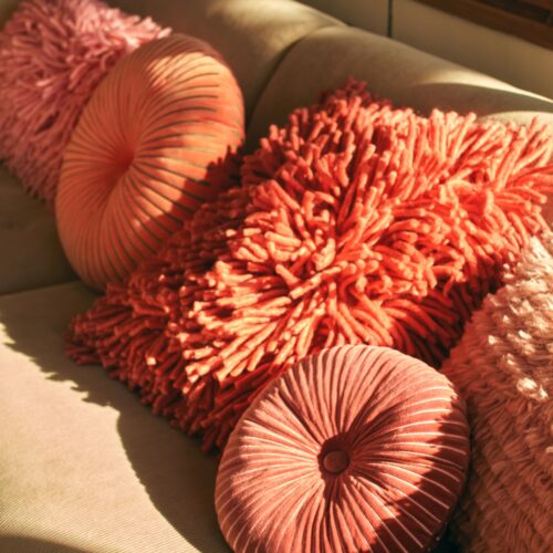 HKliving Ripple Cushion Burgundy - Afbeelding 3