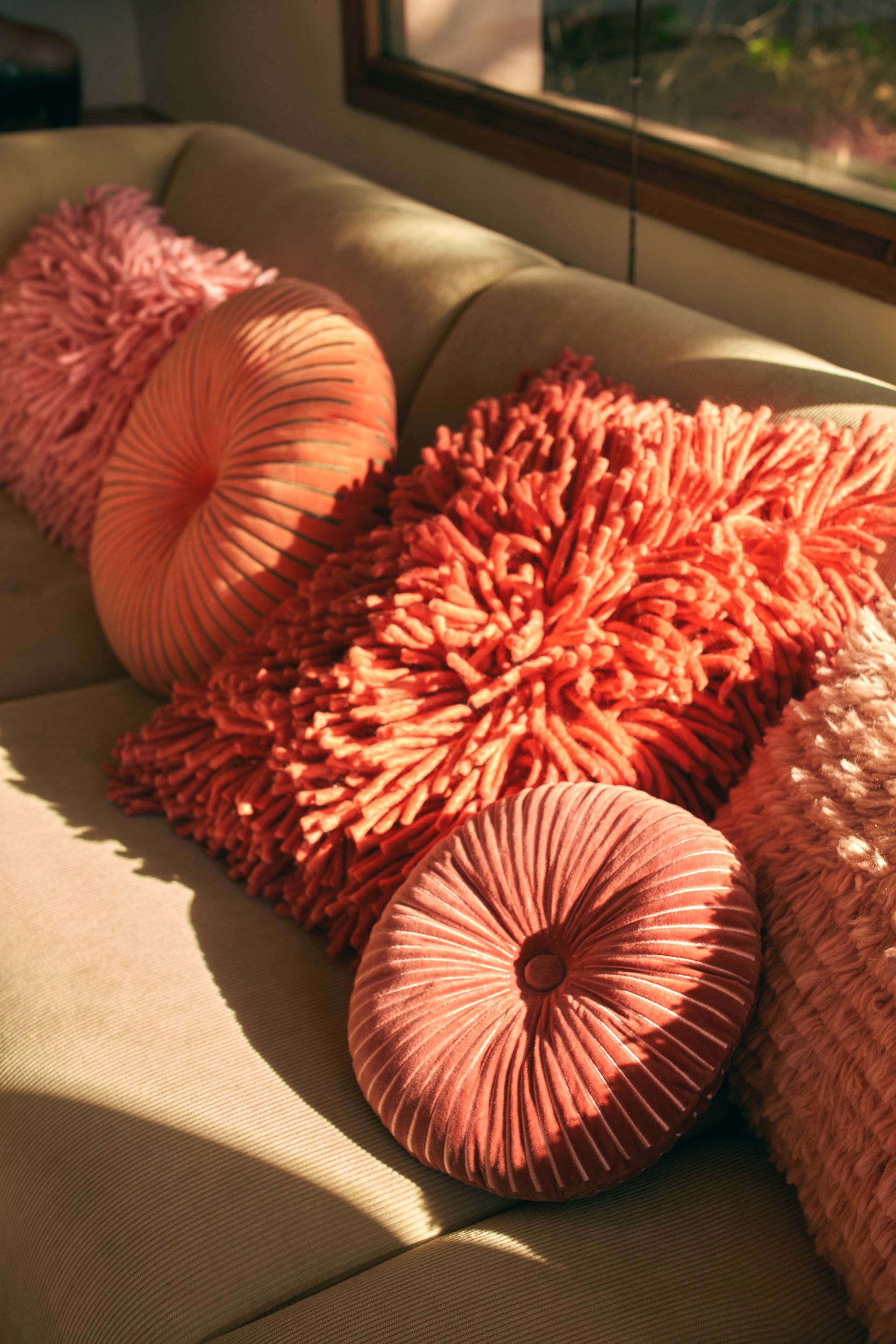HKliving Ripple Cushion Burgundy - Afbeelding 3