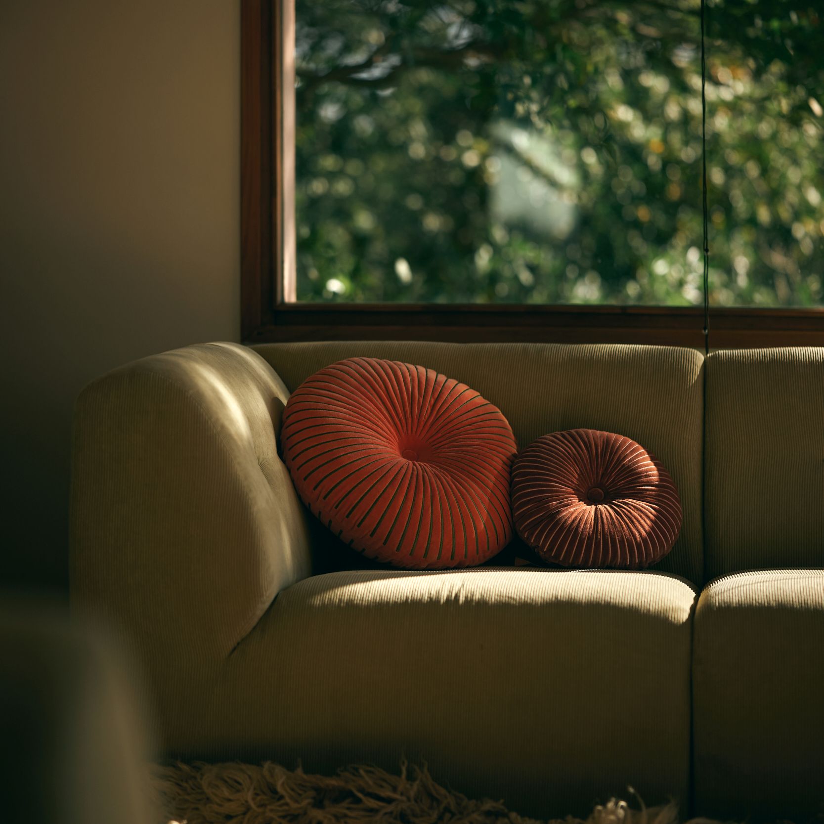 HKliving Round Ripple sierkussen Sienna - Afbeelding 3