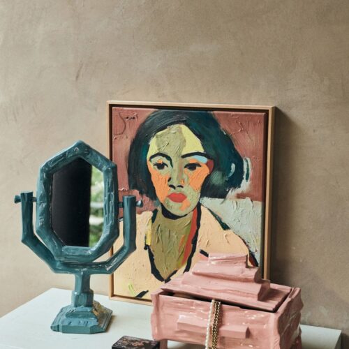 HKliving Teun Zwets Dressing Table Mirror Petrol - Afbeelding 2