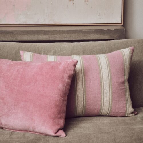 HKliving Woven Striped Cushion Blush - Afbeelding 4