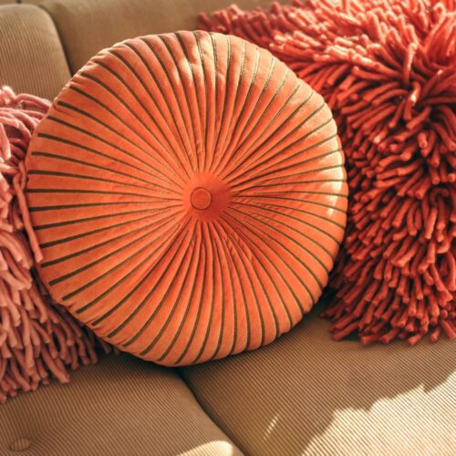 Alternative view of HKliving Round Ripple sierkussen Sienna