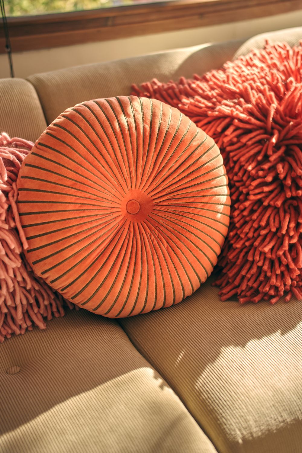 HKliving Round Ripple sierkussen Sienna - Afbeelding 2
