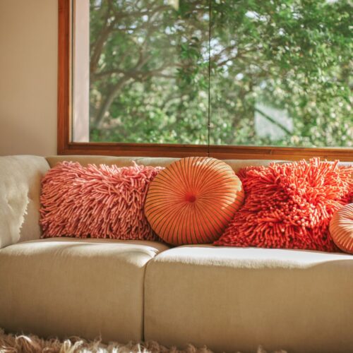 HKliving Round Ripple sierkussen Sienna - Afbeelding 4