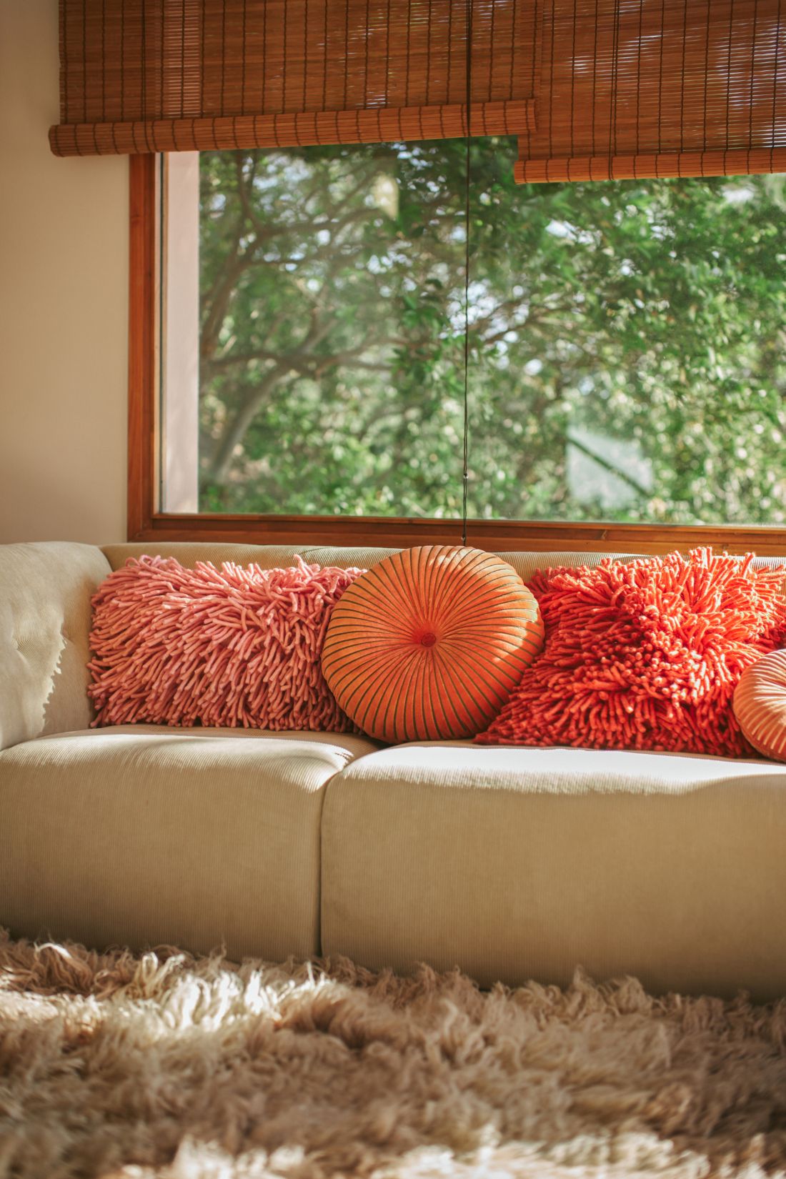 HKliving Round Ripple sierkussen Sienna - Afbeelding 4