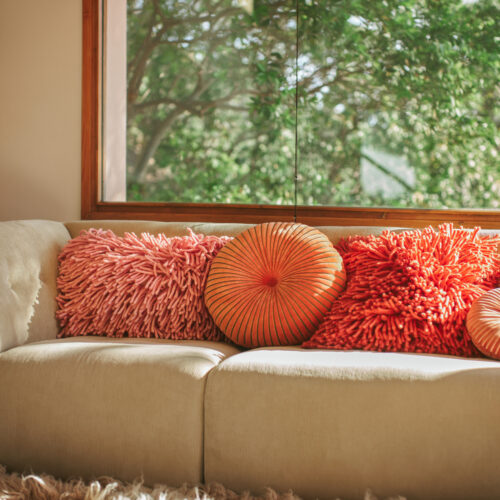Alternative view of HKliving Rugged Woolen kussen Pink