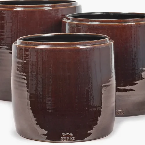 Serax Glazed Shades plantenpot bruin 34 cm van geglazuurd terracotta