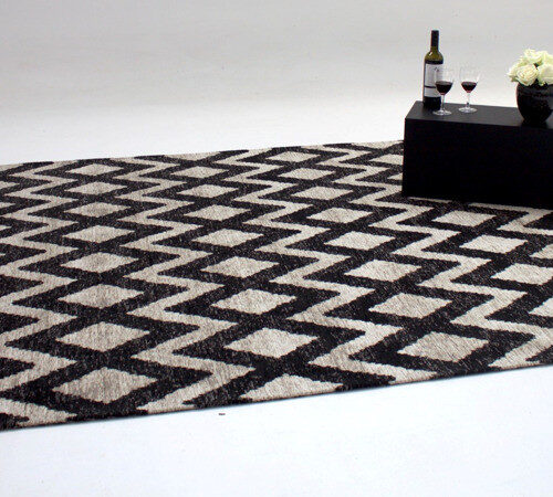 vloerkleed black white